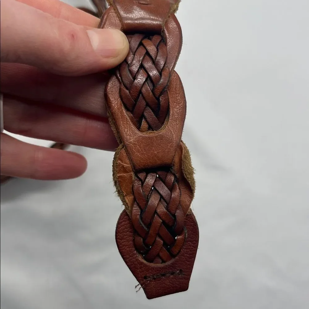 Vintage Laura Gayle Brown Leather Double Braided Belt - Picture 6 of 6